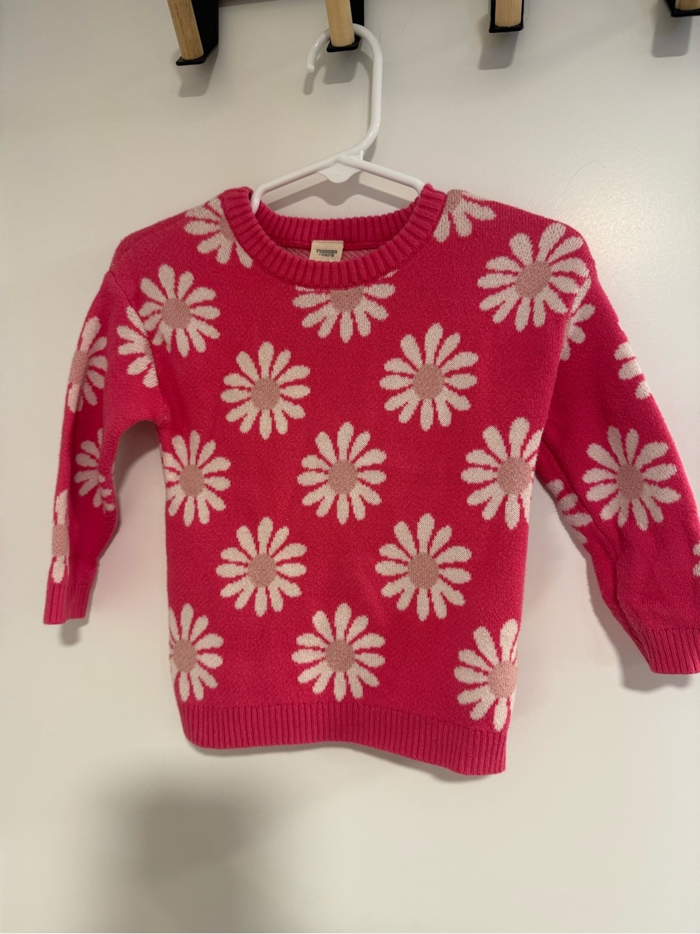Bright Pink Daisy Knit Sweater, Tucker & Tate